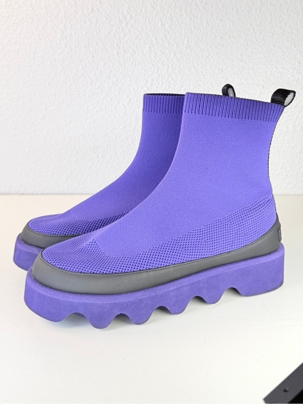 Issey Miyake x United Nude Purple Knit Platform Ankle Boots Size EU 35 US 5
